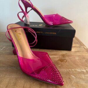 NEW Lulus Pink Rhinestone Heels size 7